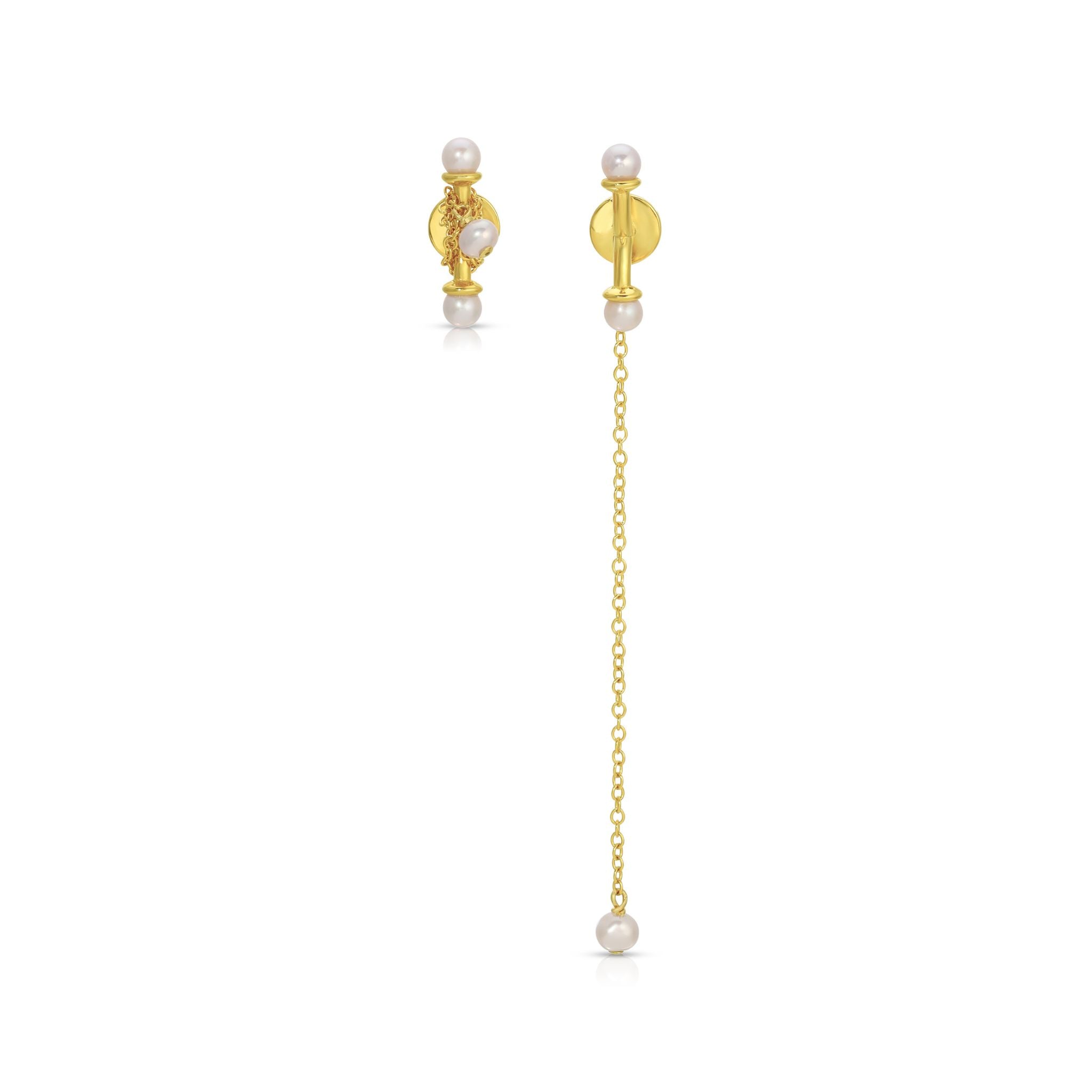 Pearl Stud Duster Earrings Infinity Studs Monbouquette Jewelry